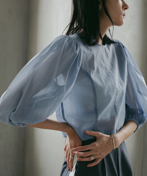 SHEER GATHER BLOUSE（シャツ/ブラウス）｜MANOF（マノフ）の