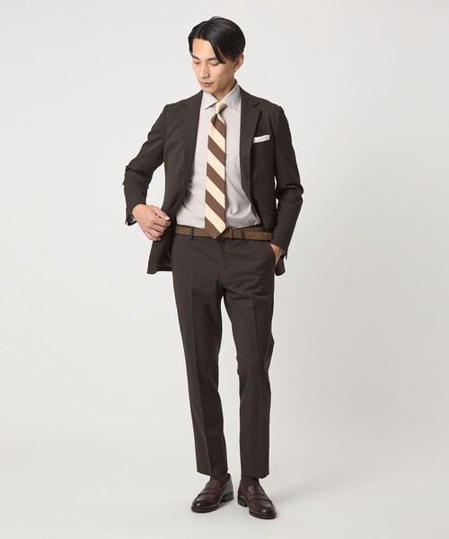 コットン ブロード ショートワイドカラー ドレスシャツ -形態安定