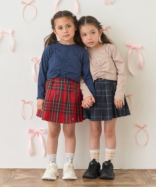 Lycee mine（リセマイン）の「アソートチェック・ランダムプリーツスカート(インパン付き)（スカート・キッズ・ブラック/ベージュ/レッド/グリーン/グレー・110cm/140cm/100cm/120cm/130cm/150cm）」の18枚目の写真