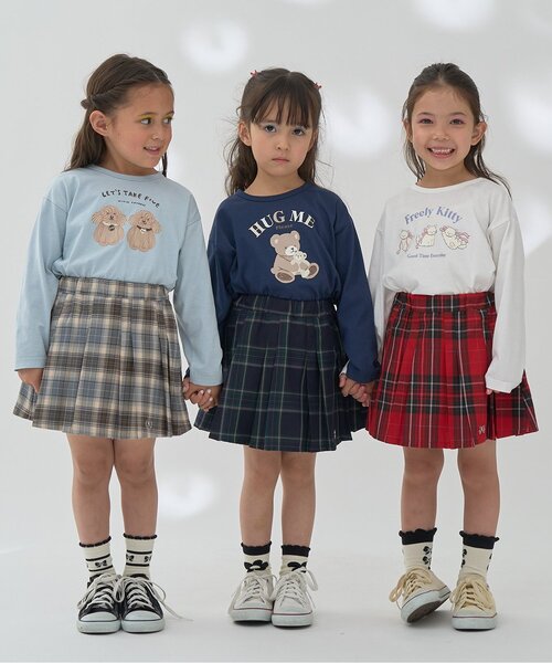 Lycee mine（リセマイン）の「アソートチェック・ランダムプリーツスカート(インパン付き)（スカート・キッズ・ブラック/ベージュ/レッド/グリーン/グレー・110cm/140cm/100cm/120cm/130cm/150cm）」の19枚目の写真