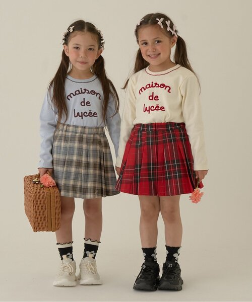 Lycee mine（リセマイン）の「アソートチェック・ランダムプリーツスカート(インパン付き)（スカート・キッズ・ブラック/ベージュ/レッド/グリーン/グレー・110cm/140cm/100cm/120cm/130cm/150cm）」の20枚目の写真