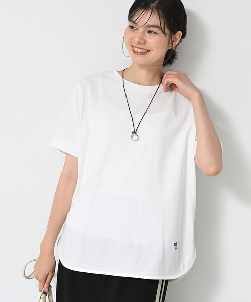 Dessin(デッサン)の「【洗える】シャツテール半袖Tシャツ(Tシャツ/カットソー・レディース・ブラック系2/ホワイト系/ブラック・00/01/02/03)」の2枚目の写真