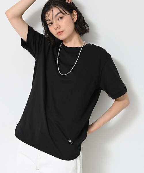 Dessin(デッサン)の「【洗える】シャツテール半袖Tシャツ(Tシャツ/カットソー・レディース・ブラック系2/ホワイト系/ブラック・00/01/02/03)」の1枚目の写真