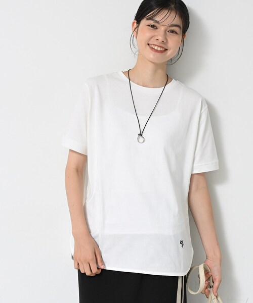 Dessin(デッサン)の「【洗える】シャツテール半袖Tシャツ(Tシャツ/カットソー・レディース・ブラック系2/ホワイト系/ブラック・00/01/02/03)」の4枚目の写真