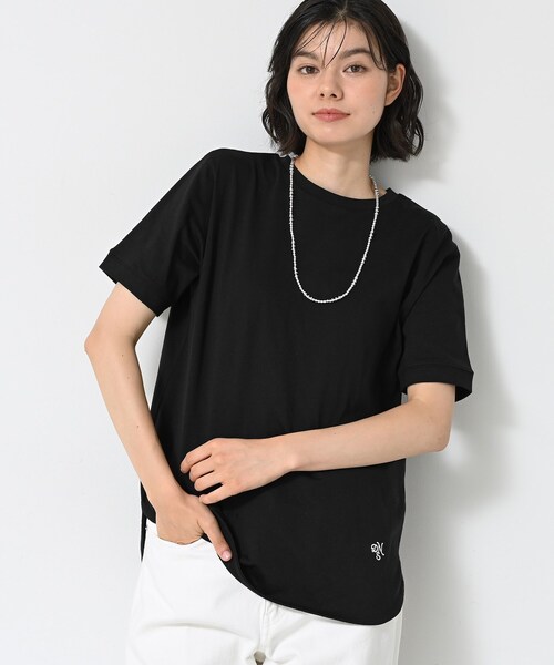 Dessin(デッサン)の「【洗える】シャツテール半袖Tシャツ(Tシャツ/カットソー・レディース・ブラック系2/ホワイト系/ブラック・00/01/02/03)」の9枚目の写真