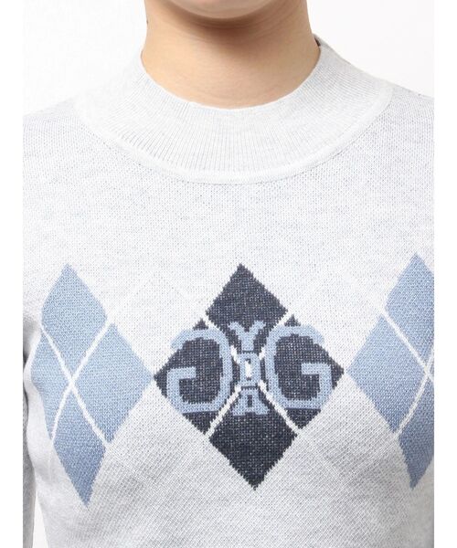 GYDA（ジェイダ）の「Symmetry GYDA アーガイルニットトップス（ニット/セーター・レディース・グレー/ブラック・FREE）」の6枚目の写真