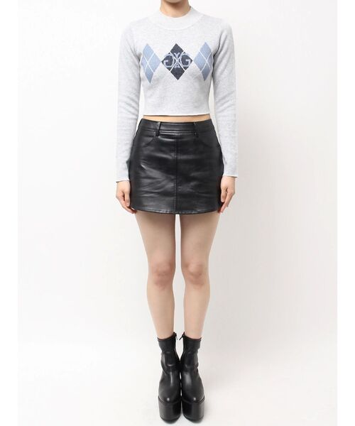 GYDA（ジェイダ）の「Symmetry GYDA アーガイルニットトップス（ニット/セーター・レディース・グレー/ブラック・FREE）」の10枚目の写真