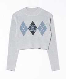 GYDA | Symmetry GYDA アーガイルニットトップス(ニット/セーター)