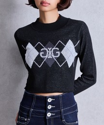 ニット セーター Symmetry GYDA アーガイルニットトップス レディース Symmetry GYDA アーガイルニットトップス（ニット/セーター