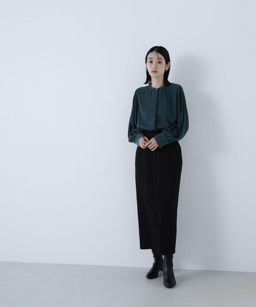 NATURAL BEAUTY BASIC（ナチュラルビューティーベーシック）の「◇ウーリッシュカルゼシリーズ ナロースカート（スカート・レディース・ベージュ/ブラック/ダークブラウン・MEDIUM/SMALL/P/S）」の2枚目の写真