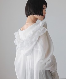 LOWRYS FARM | フリルフードシャツ　579513(シャツ/ブラウス)