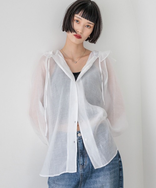 フリルフードシャツ 579513（シャツ/ブラウス）｜LOWRYS FARM