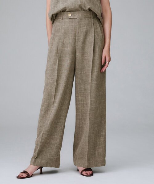 UNTITLED（アンタイトル）の「【セットアップ可/洗える】梳毛調合繊2タックワイドパンツ（その他パンツ・レディース・スミクロ/ライトベージュ・42/04/03/02/01/00/50/48/46/44）」の17枚目の写真