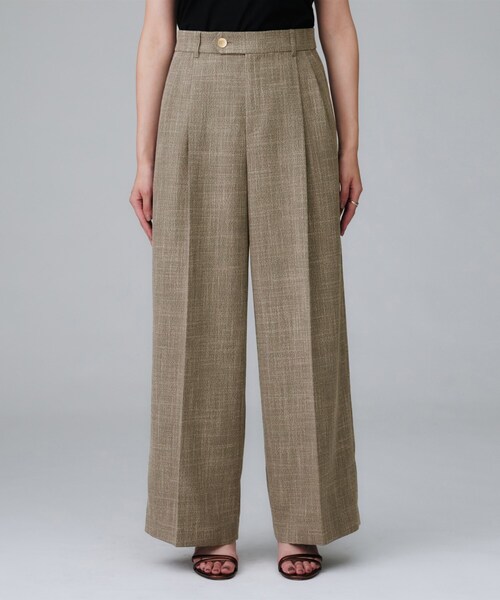 UNTITLED（アンタイトル）の「【セットアップ可/洗える】梳毛調合繊2タックワイドパンツ（その他パンツ・レディース・スミクロ/ライトベージュ・42/04/03/02/01/00/50/48/46/44）」の20枚目の写真