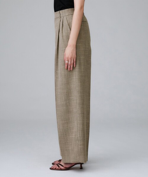 UNTITLED（アンタイトル）の「【セットアップ可/洗える】梳毛調合繊2タックワイドパンツ（その他パンツ・レディース・スミクロ/ライトベージュ・42/04/03/02/01/00/50/48/46/44）」の21枚目の写真