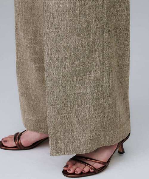 UNTITLED（アンタイトル）の「【セットアップ可/洗える】梳毛調合繊2タックワイドパンツ（その他パンツ・レディース・スミクロ/ライトベージュ・42/04/03/02/01/00/50/48/46/44）」の7枚目の写真