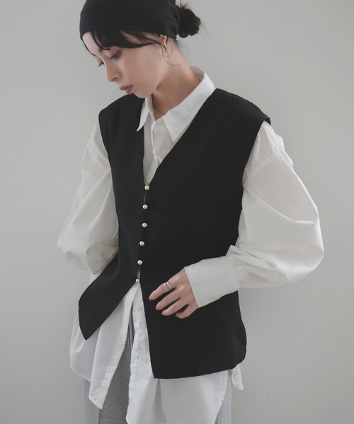 メタルボタンニットベスト（ベスト）｜LIAN（リアン）の