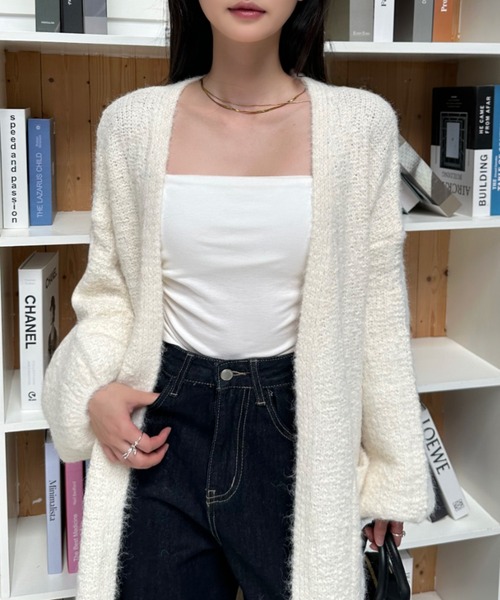 Eclat one(エクラワン)の「【Eclat one】アウトポケット付き ロング丈ニットカーディガン(カーディガン/ボレロ・レディース・アイボリー/チャコール/グリーン/ブラウン・FREE)」の11枚目の写真