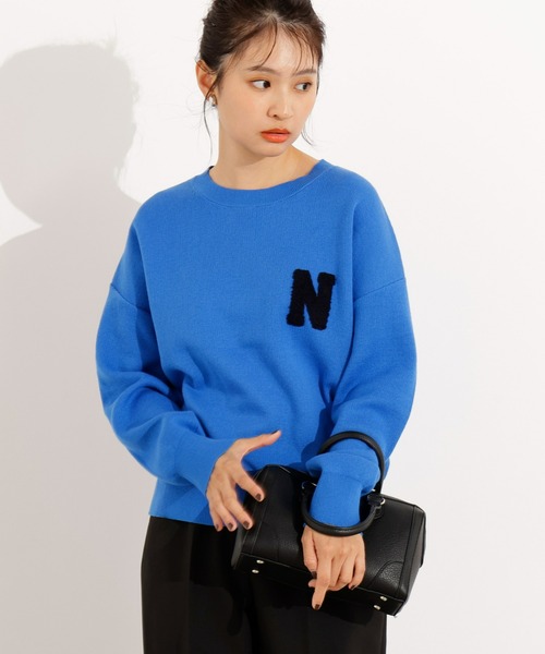 セール】スウェットライクロゴニット（ニット/セーター）｜N.（N
