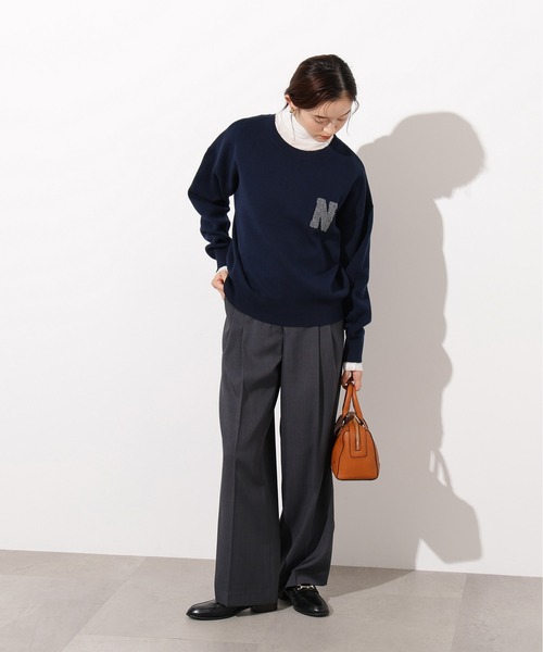 N.(N. Natural Beauty Basic)(エヌエヌナチュラルビューティーベーシック)の「スウェットライクロゴニット(ニット/セーター・レディース・ネイビー/ブルー/グレー・MEDIUM)」の16枚目の写真