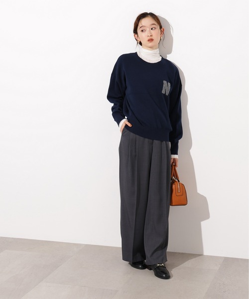 N.(N. Natural Beauty Basic)(エヌエヌナチュラルビューティーベーシック)の「スウェットライクロゴニット(ニット/セーター・レディース・ネイビー/ブルー/グレー・MEDIUM)」の17枚目の写真