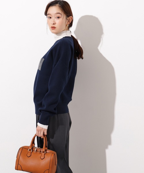 N.(N. Natural Beauty Basic)(エヌエヌナチュラルビューティーベーシック)の「スウェットライクロゴニット(ニット/セーター・レディース・ネイビー/ブルー/グレー・MEDIUM)」の18枚目の写真