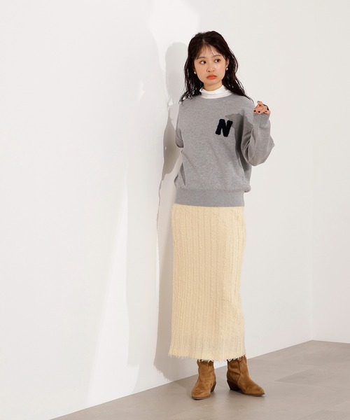 N.(N. Natural Beauty Basic)(エヌエヌナチュラルビューティーベーシック)の「スウェットライクロゴニット(ニット/セーター・レディース・ネイビー/ブルー/グレー・MEDIUM)」の22枚目の写真