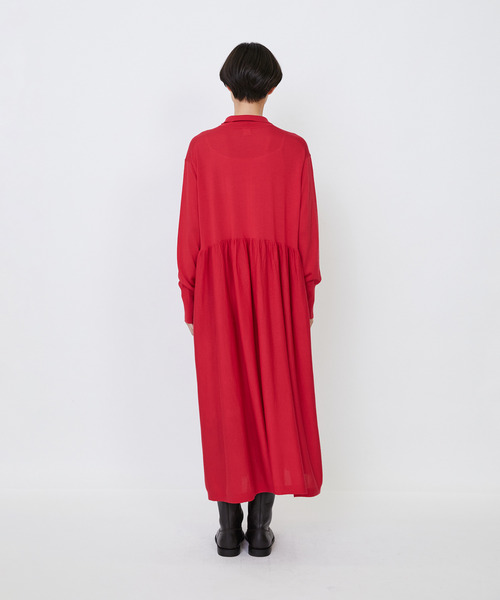 LOISIR（ロワズィール）の「ウール梳毛天竺ポロワンピース（ワンピース・レディース・レッド/グリーン/チャコールグレー・FREE）」の20枚目の写真