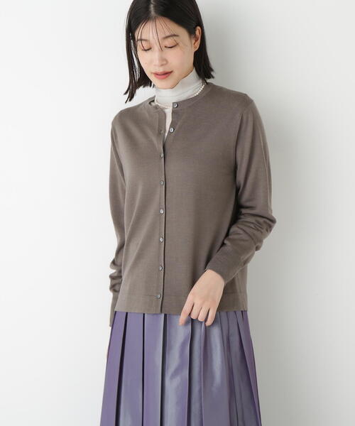 human woman(ヒューマンウーマン)の「◆ハイツイストウールクルーネックカーディガン(カーディガン/ボレロ・レディース・ブラウン系その他/パープル/ネイビー・MEDIUM)」の5枚目の写真