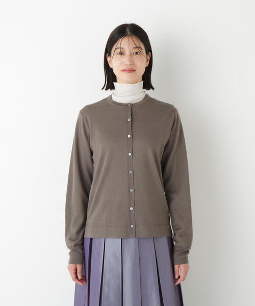 human woman(ヒューマンウーマン)の「◆ハイツイストウールクルーネックカーディガン(カーディガン/ボレロ・レディース・ブラウン系その他/パープル/ネイビー・MEDIUM)」の7枚目の写真