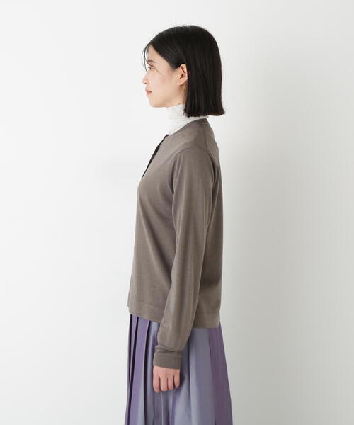 human woman(ヒューマンウーマン)の「◆ハイツイストウールクルーネックカーディガン(カーディガン/ボレロ・レディース・ブラウン系その他/パープル/ネイビー・MEDIUM)」の8枚目の写真