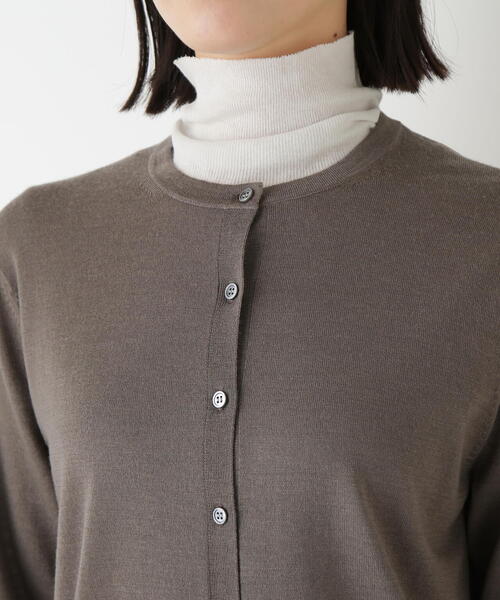 human woman(ヒューマンウーマン)の「◆ハイツイストウールクルーネックカーディガン(カーディガン/ボレロ・レディース・ブラウン系その他/パープル/ネイビー・MEDIUM)」の14枚目の写真