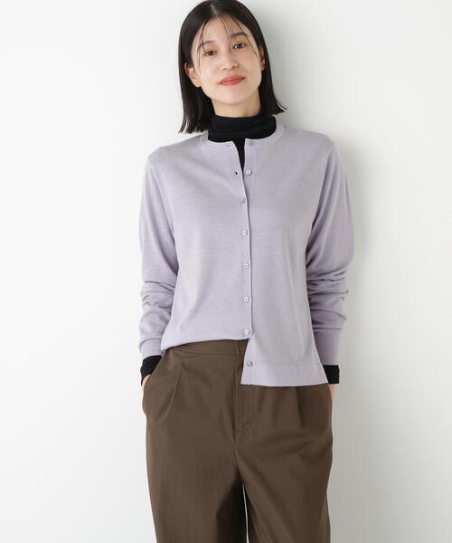 human woman(ヒューマンウーマン)の「◆ハイツイストウールクルーネックカーディガン(カーディガン/ボレロ・レディース・ブラウン系その他/パープル/ネイビー・MEDIUM)」の19枚目の写真