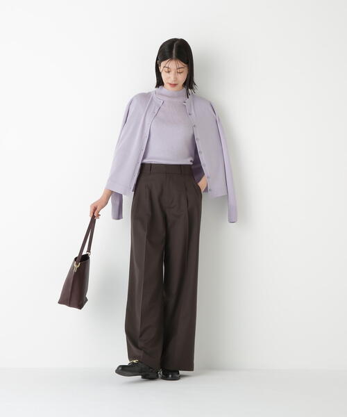 human woman(ヒューマンウーマン)の「◆ハイツイストウールクルーネックカーディガン(カーディガン/ボレロ・レディース・ブラウン系その他/パープル/ネイビー・MEDIUM)」の21枚目の写真