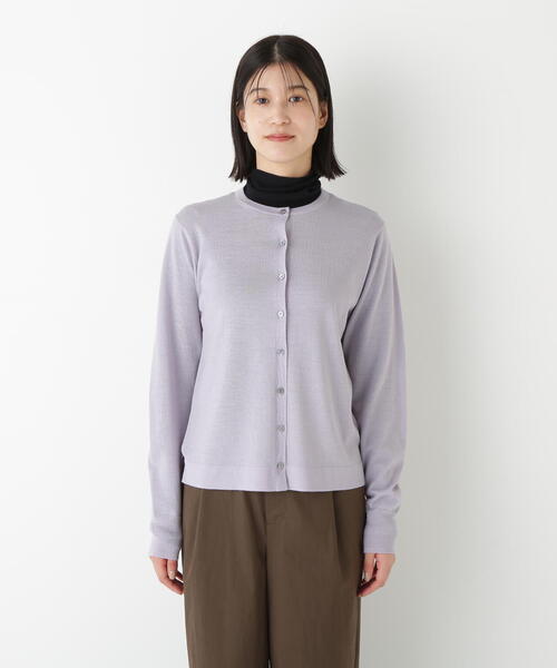 human woman(ヒューマンウーマン)の「◆ハイツイストウールクルーネックカーディガン(カーディガン/ボレロ・レディース・ブラウン系その他/パープル/ネイビー・MEDIUM)」の22枚目の写真