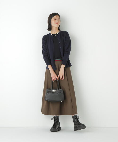 human woman(ヒューマンウーマン)の「◆ハイツイストウールクルーネックカーディガン(カーディガン/ボレロ・レディース・ブラウン系その他/パープル/ネイビー・MEDIUM)」の9枚目の写真