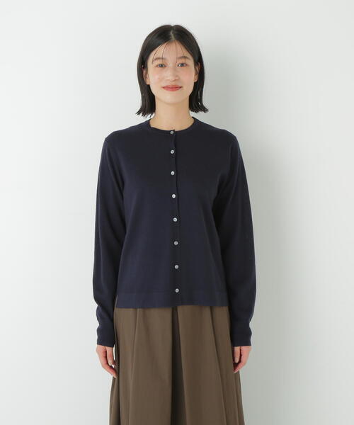 human woman(ヒューマンウーマン)の「◆ハイツイストウールクルーネックカーディガン(カーディガン/ボレロ・レディース・ブラウン系その他/パープル/ネイビー・MEDIUM)」の10枚目の写真