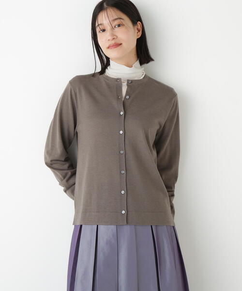 human woman(ヒューマンウーマン)の「◆ハイツイストウールクルーネックカーディガン(カーディガン/ボレロ・レディース・ブラウン系その他/パープル/ネイビー・MEDIUM)」の2枚目の写真