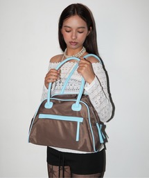 IMARI [IMARI] パイピングナイロンボストンバッグ #