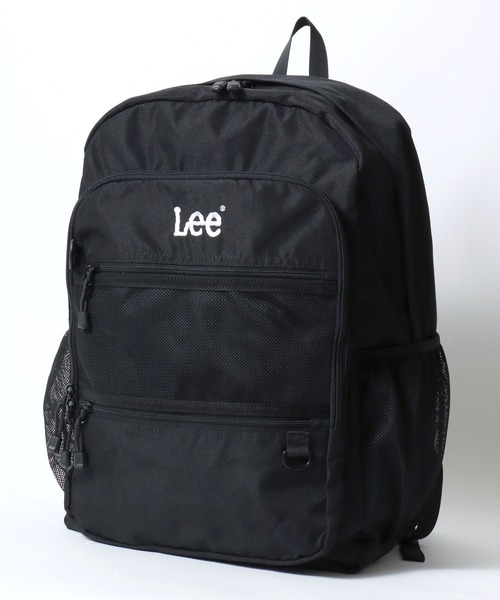 Lee(リー)の「Lee/リー 撥水 ロゴ ワンポイント刺繍 多ポケットバックパック/リュック/大容量 約34L/レディース メンズ(バックパック/リュック・レディース・ブラック・FREE)」の2枚目の写真