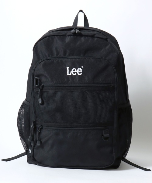 Lee(リー)の「Lee/リー 撥水 ロゴ ワンポイント刺繍 多ポケットバックパック/リュック/大容量 約34L/レディース メンズ(バックパック/リュック・レディース・ブラック・FREE)」の3枚目の写真