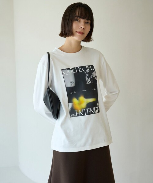 UNFILO(アンフィーロ)の「コットンスムース グラフィック ロンT(Tシャツ/カットソー・レディース・ホワイト系1/ホワイト系/グレー系2/ホワイト系2/グレー系1/グレー系・SMALL/LARGE/MEDIUM)」の3枚目の写真