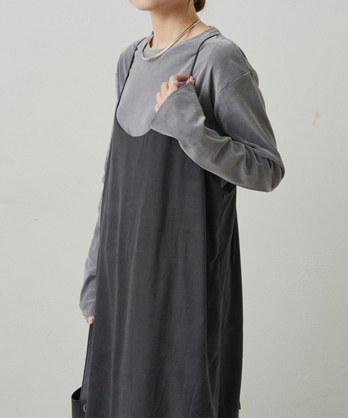 PUAL CE CIN（ピュアルセシン）の「ナイロンチュールベロアクルーネックカットソー（Tシャツ/カットソー・レディース・アイボリー/ブラウン/ライトグレー・FREE）」の20枚目の写真