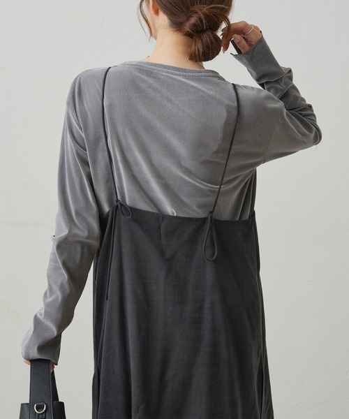 PUAL CE CIN（ピュアルセシン）の「ナイロンチュールベロアクルーネックカットソー（Tシャツ/カットソー・レディース・アイボリー/ブラウン/ライトグレー・FREE）」の21枚目の写真