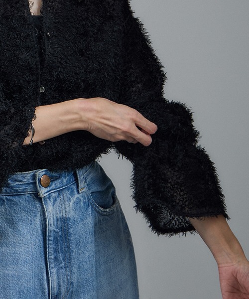 SALON adam et rope'(サロン アダム エ ロペ)の「【WEB限定】2WAYレイユールジャガードブラウス(シャツ/ブラウス・レディース・ブラック/オフホワイト・FREE)」の9枚目の写真