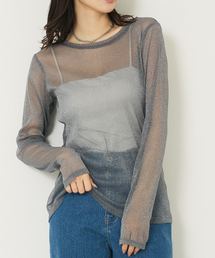 abahouse mavie | ラメチュールロンT(Tシャツ/カットソー)