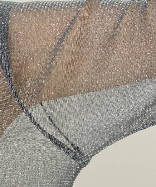 abahouse mavie（アバハウスマヴィ）の「ラメチュールロンT（Tシャツ/カットソー・レディース・チャコールグレー/アイボリー・フリー）」の17枚目の写真