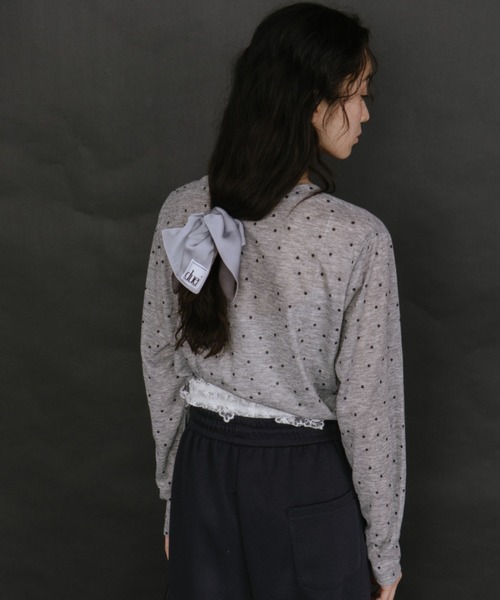 duei(デュイ)の「ドットベーシックロングスリーブTシャツ(Tシャツ/カットソー・レディース・ベージュ/グレー/ホワイト・FREE)」の14枚目の写真