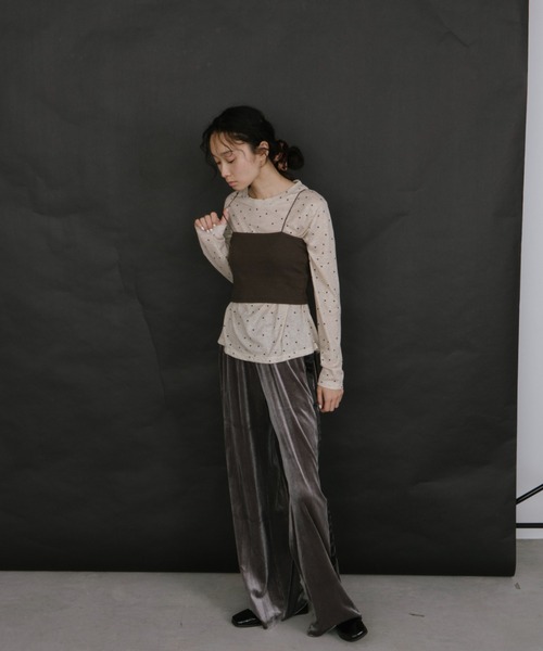 duei(デュイ)の「ドットベーシックロングスリーブTシャツ(Tシャツ/カットソー・レディース・ベージュ/グレー/ホワイト・FREE)」の9枚目の写真