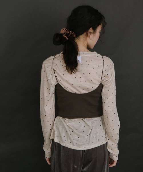 duei(デュイ)の「ドットベーシックロングスリーブTシャツ(Tシャツ/カットソー・レディース・ベージュ/グレー/ホワイト・FREE)」の5枚目の写真